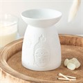 White Ceramic Buddha Face Oil/Wax Melt Burner & Two Free Packets of Melts