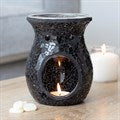 Large Black Crackle Oil Burner & Wax Warmer with Two Free Packs of Melts