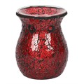 Large Red Crackle Oil Burner/Wax Melter with Two Free Packs of Melts