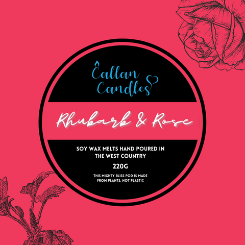 220g Mighty Rhubarb & Rose Soy Wax Melt