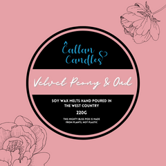 220g Mighty Velvet Peony & Oud Soy Wax Melt