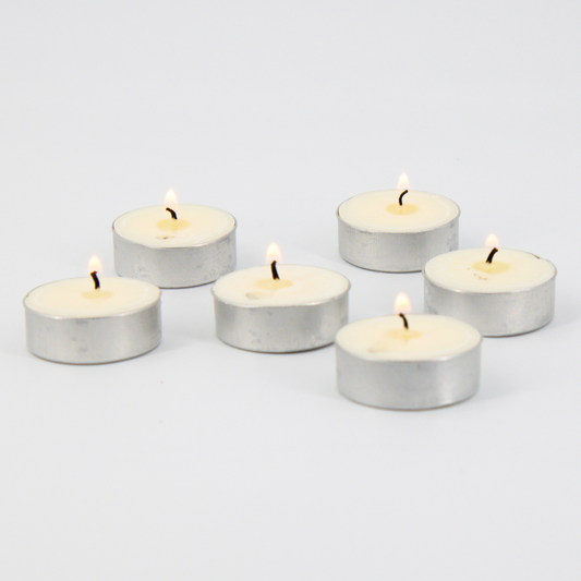 six hand poured soy tealights