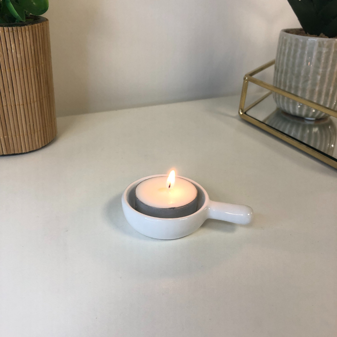 White Ceramic Tealight Holder