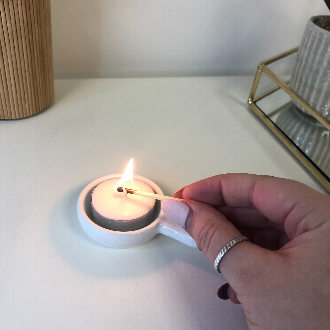 White Ceramic Tealight Holder