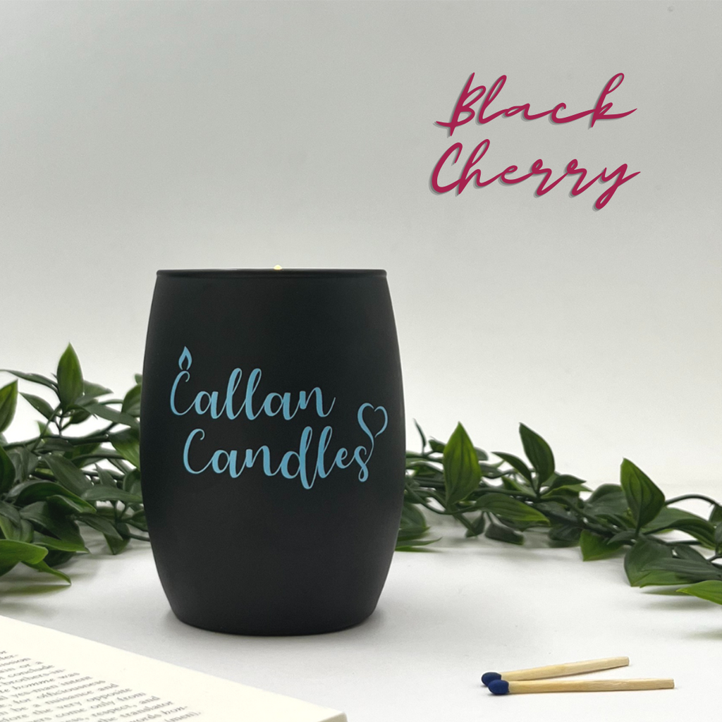 Highly Scented Black Cherry 250g Soy Wax Candle Callan Candles